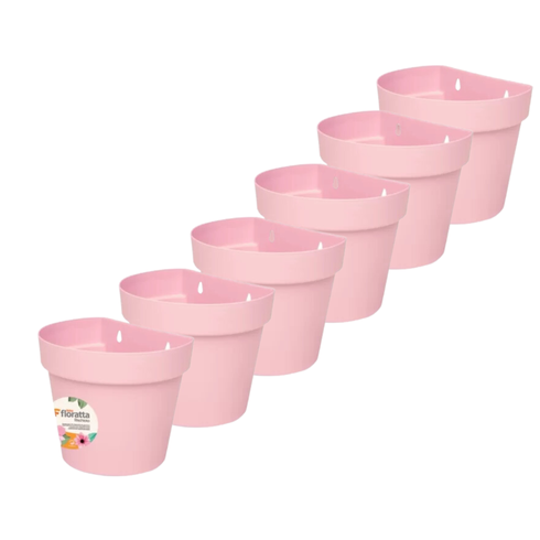 kit vaso de parede floratta 3 litros rischioto 6 unidades rosa