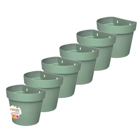 kit vaso de parede floratta 3 litros rischioto 6 unidades verde medida