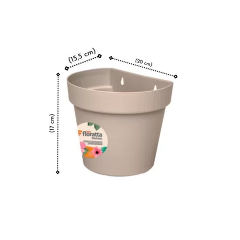kit vaso de parede floratta 3 litros rischioto 6 unidades areia medida