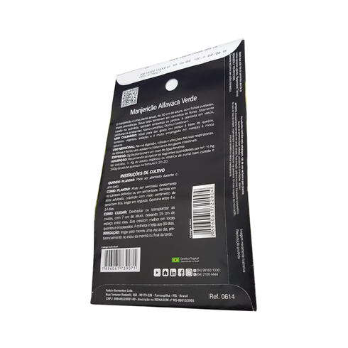 semente manjerico alfavaca verde golden feltrin 13g informacao