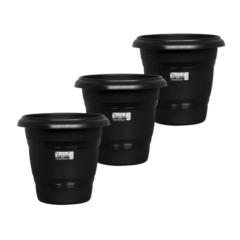 kit vaso redondo 28 rischioto preto 3 unidades