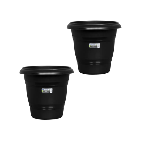 kit vaso redondo 50 rischioto preto 2 unidades