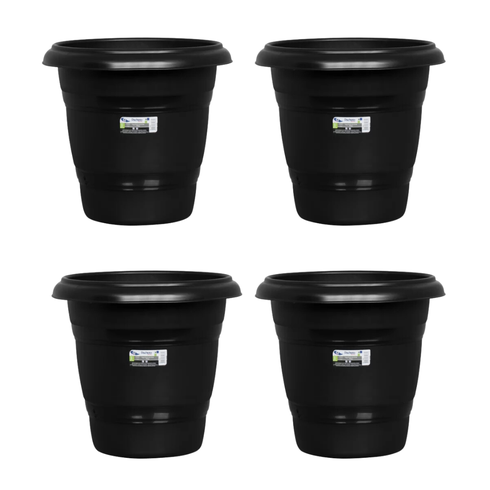 kit vaso redondo 50 rischioto preto 4 unidades