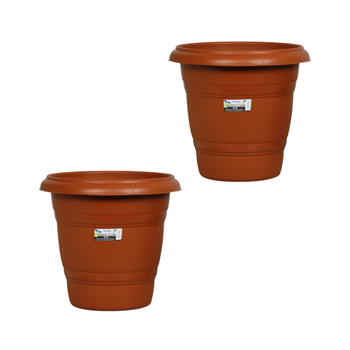 kit vaso redondo 50 rischioto marrom 2 unidades