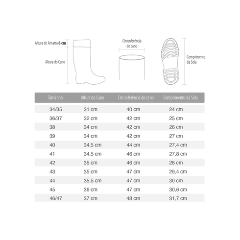 bota de pvc modelo polaina cano longo bracol medidas