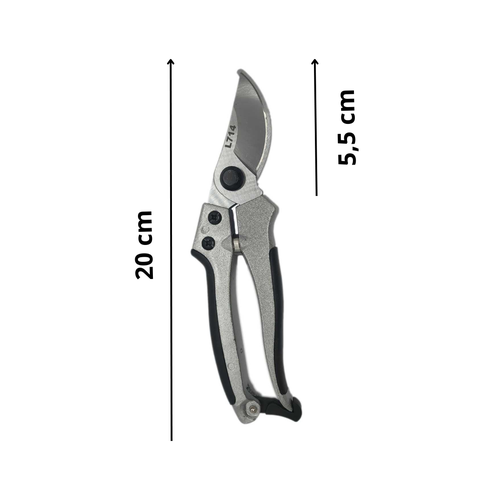 tesoura de poda em aluminio 200mm cabo cinza preto limmat mod l714 medidas