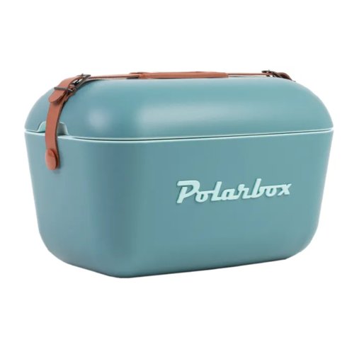 cooler azul com alca marrom 12l