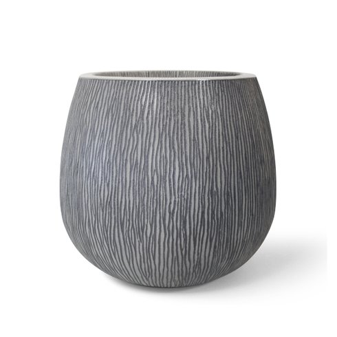 vaso relevo oval 68 cimento queimado