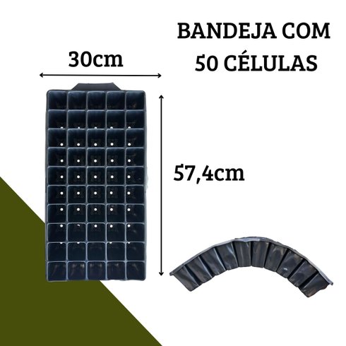 bandeja 50 celulas tamanho
