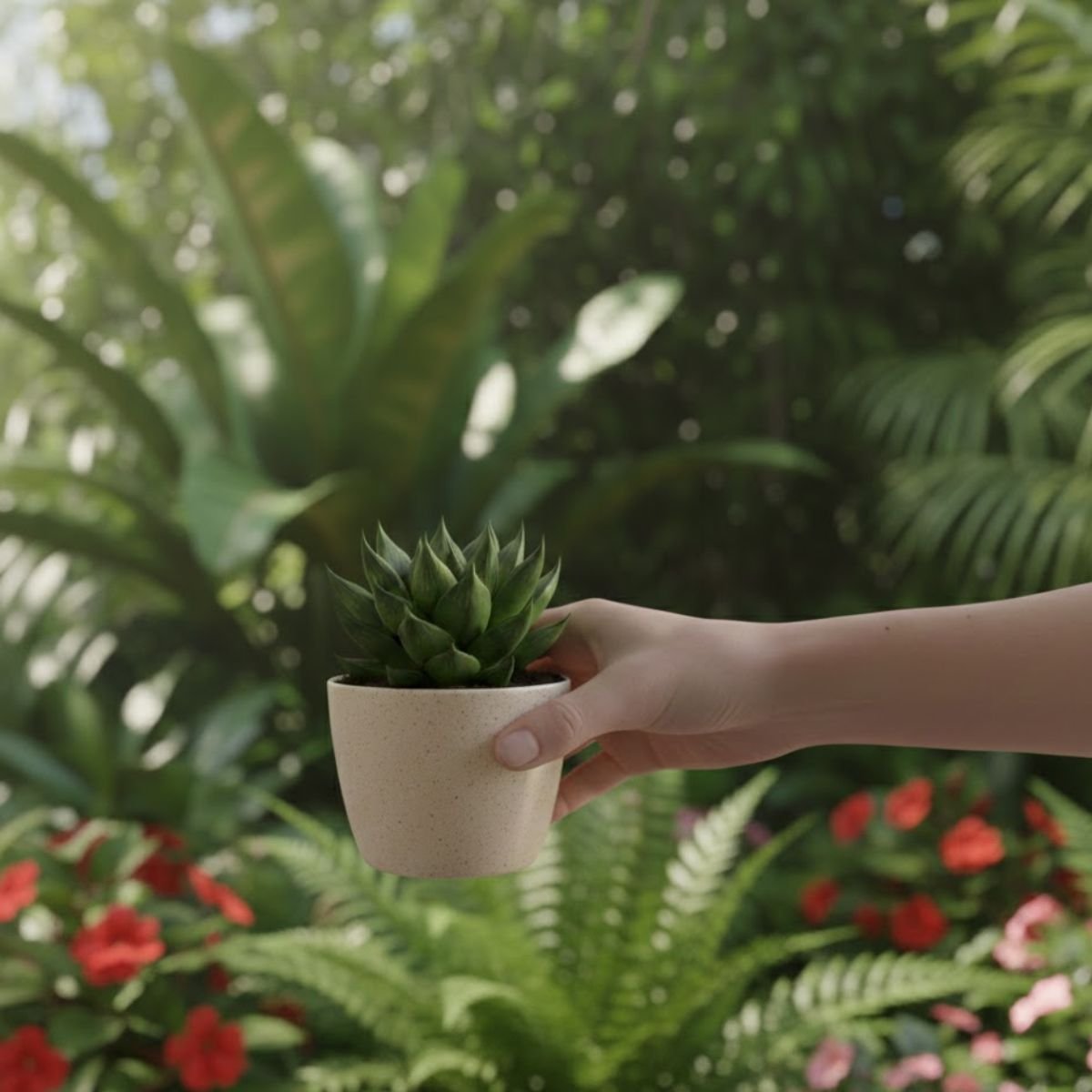 vaso cachepo de plastico elegance redondo n 1 nutriplan cor travertino 4