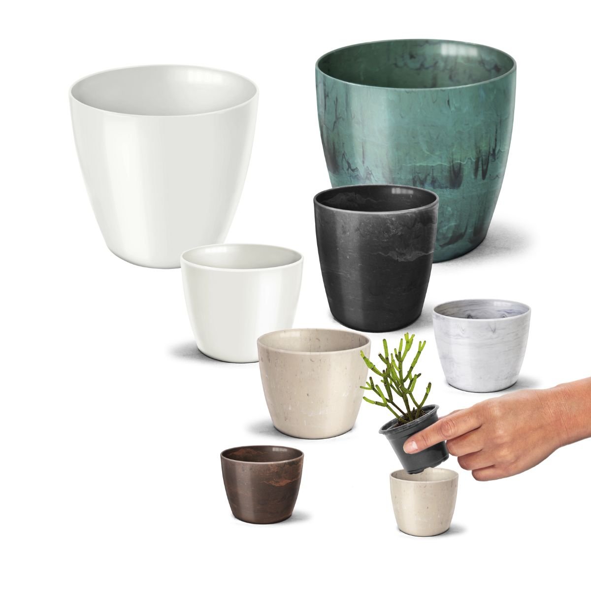 Vaso Cachep de Plstico Elegance Redondo N 1 Nutriplan cor Caf imperial 2