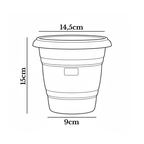 kit vaso redondo n 17 rischioto preto