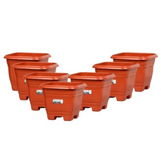 Kit Vaso Quadrado N28 Rischioto Marrom