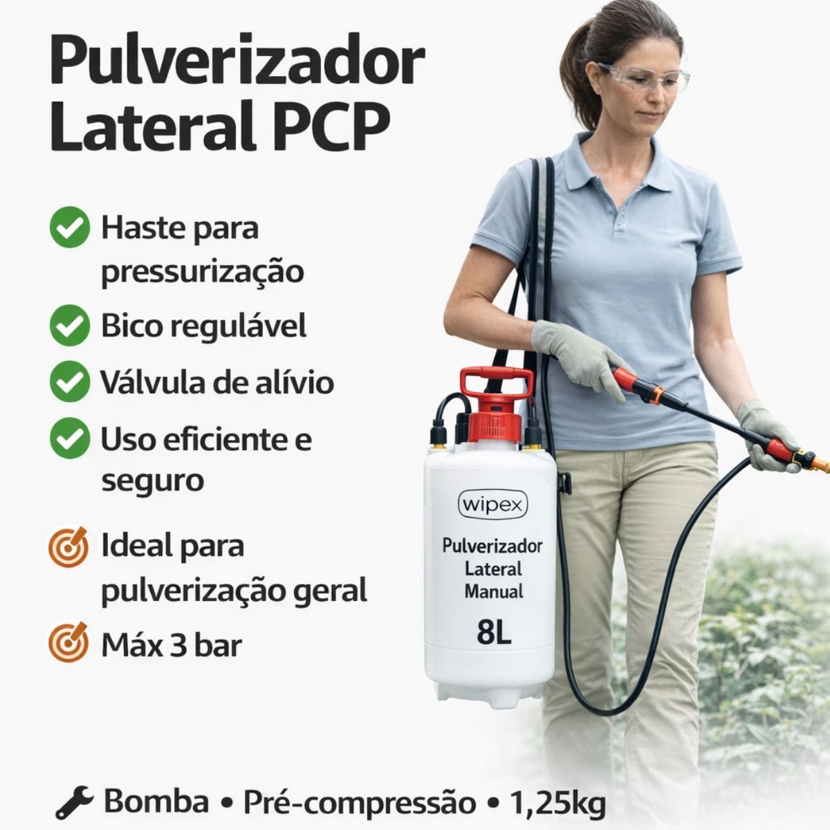 Pulverizador Lateral Manual PCP Wipek - 5 Litros