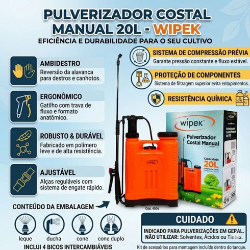 pulverizador costal 20l wipek