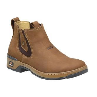 Botina de Couro Nobuck Masculina 83040 Zebu Cor Areia