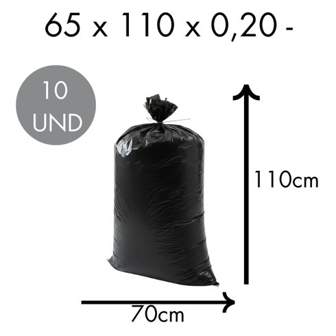 saco de silagem 65x110x020 preto medidas 10
