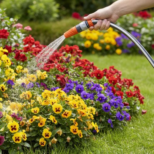 mangueira multi forte 12 para jardim tramontina cinza uso 3