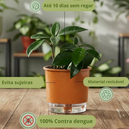 vaso auto irrigavel reciclado n4 21 x 19 cm colecao terrazo raiz cor terracota 2