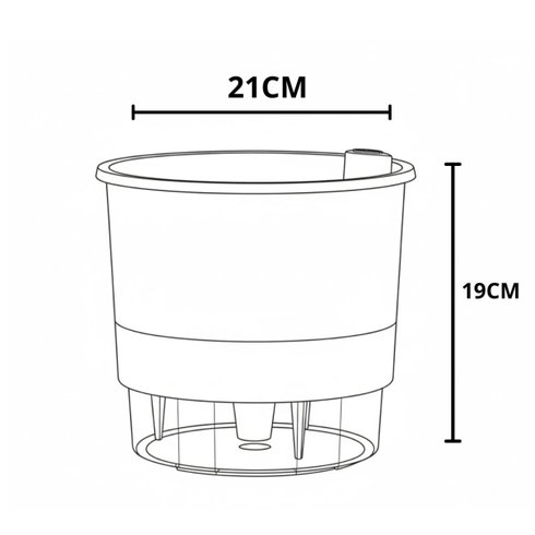 vaso auto irrigavel reciclado n4 21 x 19 cm colecao terrazo raiz cor terracota medidas