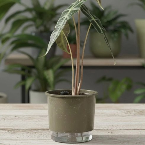 vaso auto irrigavel reciclado n4 21 x 19 cm colecao terrazo raiz cor basalto 3