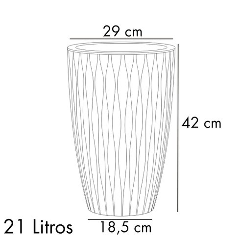 vaso infinity conico capa medidas